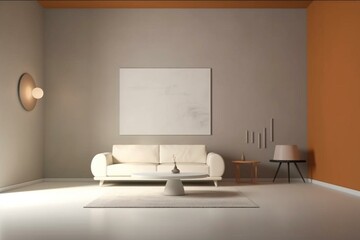 Contemporary lounge with empty space on a transparent backdrop. Generative AI