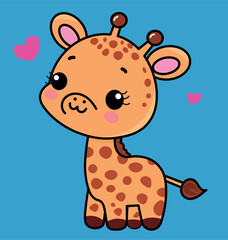 Cute giraffe, baby illustration pattern, vector, for fabrics, children's background