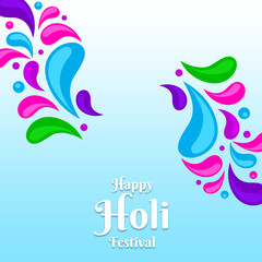 Happy holi social media post.