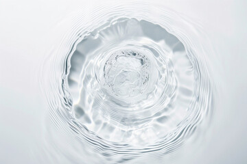 Water Surface Ripple Texture on Transparent Clear White Background, Water Splash Texture for Cosmetic Moisturizer Banner with Organic, Minimal Style and Copy Space