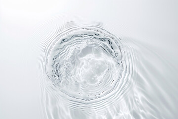 Water Surface Ripple Texture on Transparent Clear White Background, Water Splash Texture for Cosmetic Moisturizer Banner with Organic, Minimal Style and Copy Space
