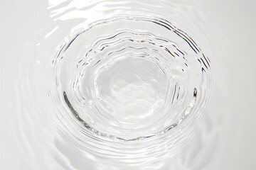 Water Surface Ripple Texture on Transparent Clear White Background, Water Splash Texture for Cosmetic Moisturizer Banner with Organic, Minimal Style and Copy Space