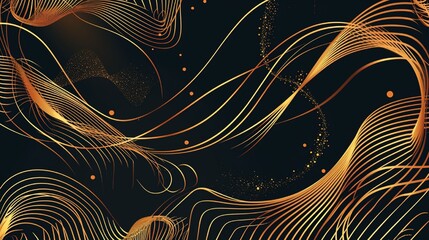 A retro-inspired gold line art background, blending vintage charm with luxury.