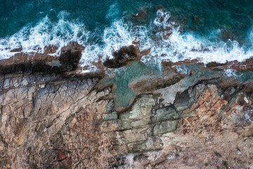 Aerial drone photos of islands in the Caribbean with blue sky and ocean
