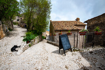 Cobblestone Street in Calascio - Italy
