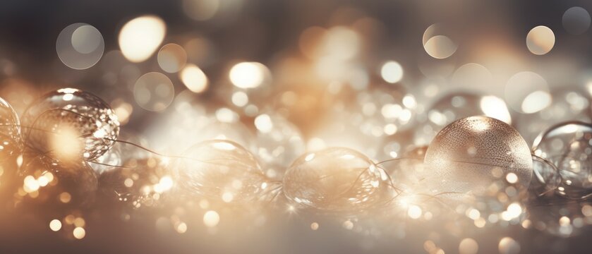 Blurred abstract glitter lights on gold color background