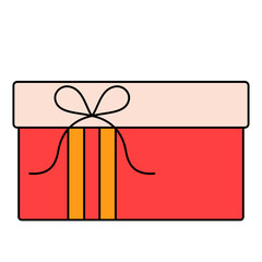 Birthday gift illustration line color