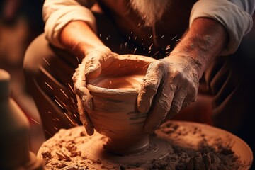 Pottery wheel throwing techniques