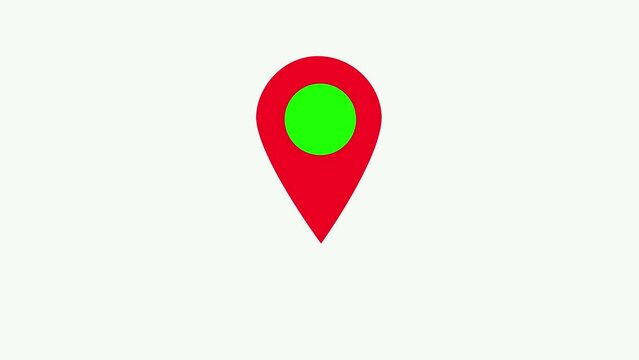 Abstract Location pin icon animation. location pin bouncing animation. GPS location tracker animated, Location tracking animation.