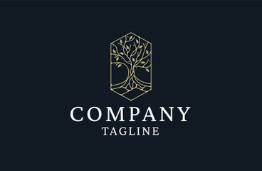 Tree logo icon vector. tree nature illustration flat design