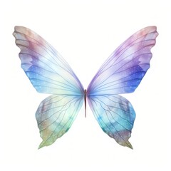 Vibrant Blue and Purple Butterfly With Spread Wings. Watercolor illustration.