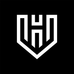 Letter H shield creative logo design