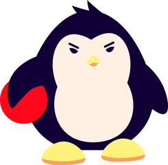 Penguin With Red Ball