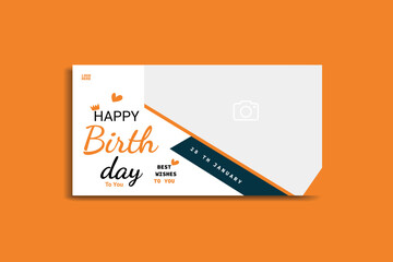 birthday social media banner design birthday template