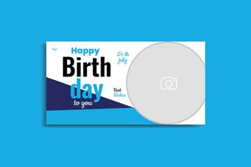 birthday social media banner design birthday template