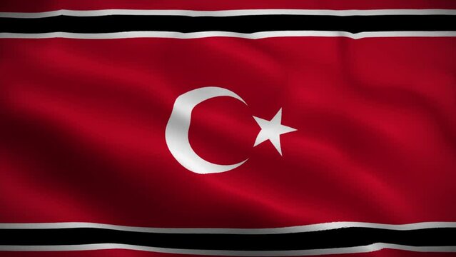 Free Aceh Movement flag waving animation, perfect loop, official colors, 4K video