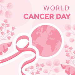 world cancer day template and brochure vector illustration design