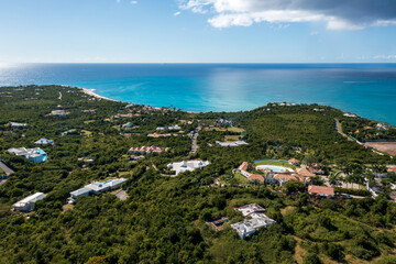aerial view of plum bay in St. Martin