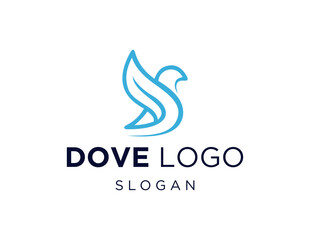 The logo design is about Dove and was created using the Corel Draw 2018 application with a white background.