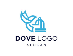 The logo design is about Dove and was created using the Corel Draw 2018 application with a white background.