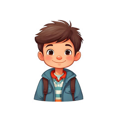 Cute boy with a smile clip art.
