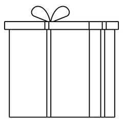 Birthday gift line illustration