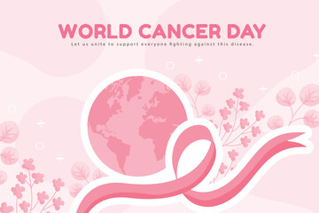 world cancer day template and brochure vector illustration design