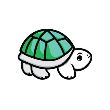 Turtle icon, vector illustration. Flat design style. Sea life symbol.