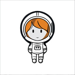 Astronaut in outer space icon. Astronaut in outer space vector illustration