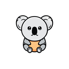 Koala cartoon icon. Vector illustration of cute koala animal.