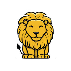 Lion. Vector illustration on a white background. Cartoon style.