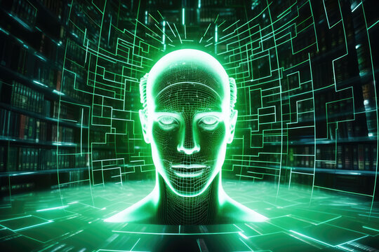 Head man awareness ego thought consciousness background creativity brain soul intelligence human technology face mind