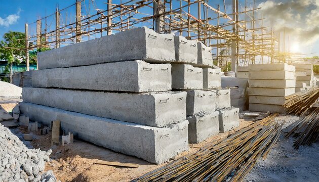 site with blocks, texture of the concrete, white Concrete background material texture background
