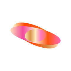 An abstract cut out transparent iridescent oval gradient shape pattern design element.
