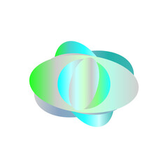 An abstract cut out transparent iridescent oval gradient shape pattern design element.