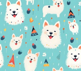 seamless pattern with cats and dogs