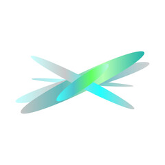 An abstract cut out transparent iridescent oval gradient shape pattern design element.