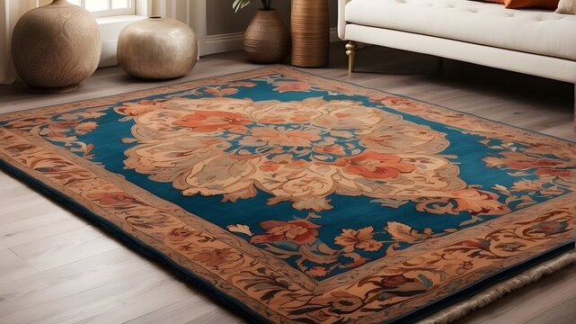 scarf on a carpet,background with painta carpet with a vintage Persian, a carpet with intricate patterns