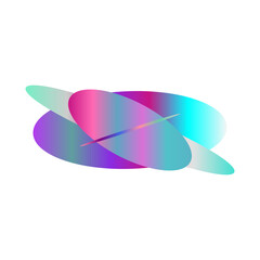 An abstract cut out transparent iridescent oval gradient shape pattern design element.