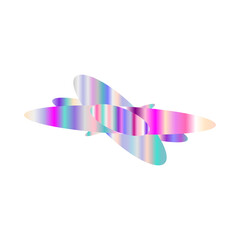 An abstract cut out transparent iridescent oval gradient shape pattern design element.