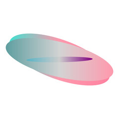 An abstract cut out transparent iridescent oval gradient shape pattern design element.