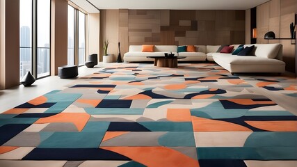 luxury hotel room,Carpet Design, a carpet with intricate patterns