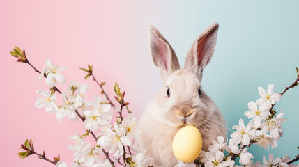 Naklejka na ściany i meble easter bunny on pastel color background