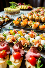 canape on the catering table