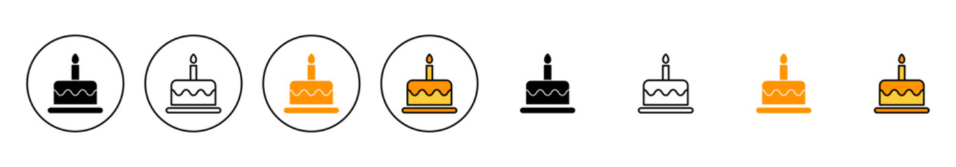 Cake icon set  vector. Cake sign and symbol. Birthday cake icon