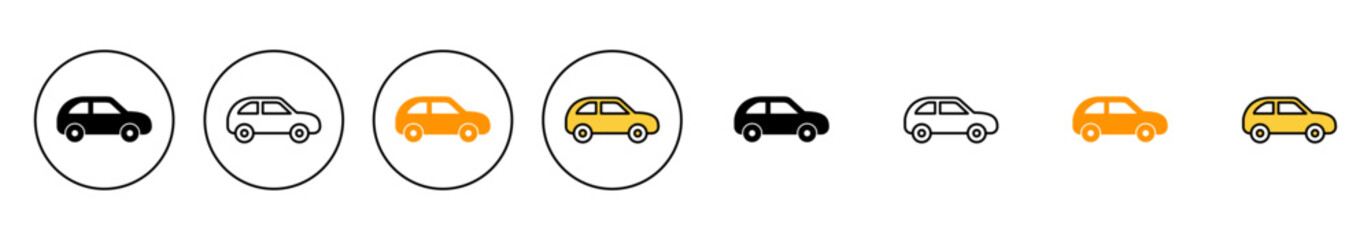 Car icon set vector. car sign and symbol. small sedan