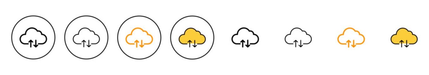Cloud icon set vector. cloud sign and symbol
