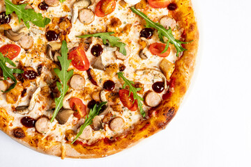 pizza on the white background