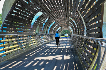 Fototapeta premium New Taipei City, Taiwan - NOV 02, 2023: Sanying Longyao Bridge.