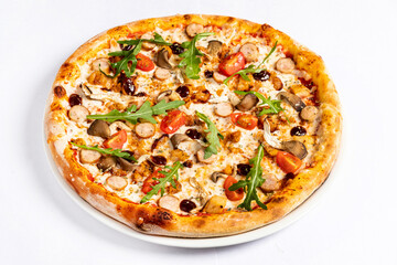 pizza on the white background